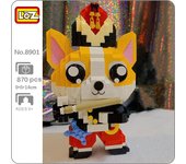 LOZ 8901 Animal World músico Corgi perro sombrero flauta mascota muñeca modelo 3D Mini bloques de diamante juguete de construcción para niños sin caja