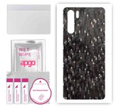 apgo Protective Skin Sticker for the back compatible with Oppo Reno3, Wrap Film, Foil, Vinyl - Pattern Carbon Black Pixel