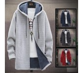 Cárdigan de punto estilo coreano para hombre: Chaqueta suéter de tendencia otoño/invierno 2023 L gris oscuro