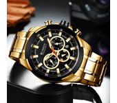 Reloj de pulsera CURREN 8361 de cuarzo para hombre, relojes con indicador de calendario y fecha oro