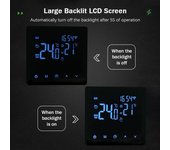 Controlador de temperatura del termostato inteligente WiFi para calefacción eléctrica 16A pantalla LCD pantalla táctil semana WIFI water heating blanco