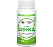 BIOTUS D3+K2+Calcio, 60 Cápsulas