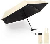 Paraguas plegable con protección UV, totalmente opaco, plegable, ligero, portátil, resistente al viento y al agua amarillo