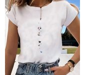 Camiseta con estampado de talla asiática, estilo mariposa, tendencia de los años 90, ropa informal para mujer, Top de verano para mujer, camiseta de manga corta a la moda XL