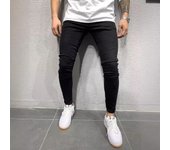 Pantalones vaqueros ajustados y elásticos para hombre Pantalones vaqueros casuales clásicos de cuatro colores XS negro