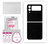 apgo Protective Skin Sticker for the back compatible with Samsung Galaxy Z Flip4, Wrap Film, Foil, Vinyl - Pattern Matte Black