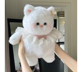 Lindo juguete de peluche de gato blanco regordete 35cm blanco
