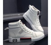 Zapatos casuales de cuero, zapatos de lona para hombres, zapatos de estudiante de caña alta para hombres, zapatillas antideslizantes para hombres, nuevos tenis masculinos de invierno 40