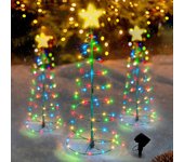 Luz Led Solar de Navidad para exteriores, impermeable, decoración de árbol, cadena de luces alimentadas por energía Solar, adorno para el hogar, decoración de jardín 1PCS