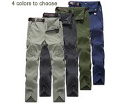 Pantalones elásticos de senderismo para hombre, pantalones Softshell de secado rápido, pantalones de senderismo de alta elasticidad para exteriores, pantalones de pesca y escalada L azul marino