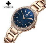 WWOOR Relojes Phantom Glass Relojes de Mujer de Moda con Diamantes Reloj de Cuarzo Resistente al Agua