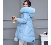 Chaqueta de invierno de gran tamaño para mujer Parka con capucha prendas de vestir exteriores Chaqueta de algodón cálida abrigo de invierno de talla grande Parker para mujer 6XL azul