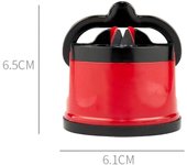 Afiladores de cuchillos para cuchillos de cocina con ventosa, afilador de tijeras, herramienta afiladora de cuchillos de bolsillo adecuada para la mayoría de los tipos de hojas rojo