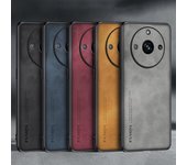 Funda de piel de oveja Vintage de lujo para Oppo Realme 11 Pro Plus 5g Retro para hombre, funda trasera de negocios Realme11 11pro Proplus Realme GT neo 5 rojo vino