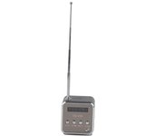 Mini altavoz reproductor de música portátil, radio FM, compatible con PC, compatible con tarjeta TF y disco U, color negro. negro