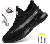 Zapatos indestructibles para hombres y mujeres, zapatos de seguridad para el trabajo, botas con punta de acero para hombres, zapatillas de trabajo ligeras y transpirables, botas de seguridad 37