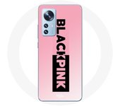 Coque pour Xiaomi Mi 12 / 12X Blackpink Groupe de K-pop Logo Noir Rose Fond Rose