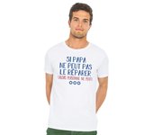 T-shirt Homme - SI PAPA NE PEUT PAS LE RÉPARER (ALORS PERSONNE NE PEUT) S blanco