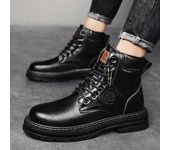 Nuevas botas de trabajo altas para hombre, botas de moto a la moda, botines para hombre, zapatos de senderismo, botas militares con cordones para invierno 39