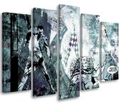 Impresión en lienzo de cinco piezas Freddie Mercury Singer 100x70 gris