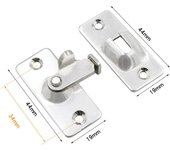 1 hebilla de puerta de ángulo recto de 90 grados de acero inoxidable. plata