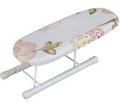Mini tabla de planchar plegable que ahorra espacio, ideal para viajes en casa, con mangas, cuellos y mesa de manejo.(Peonía)