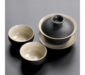 Tetera de cerámica negra, taza de té, juegos de té de kung fu, vajilla Ceramic gaiwan