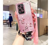 Funda KADEM For Honor 200 Lite con purpurina y degradado de TPU y cordón