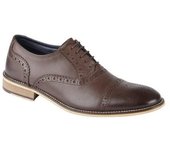 Zapatos brogue de cuero para hombre de Roamers 10 UK bronceado