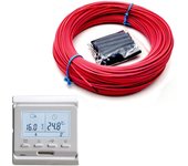 Cable calefactor de 100m y conjunto de termostato inteligente WiFi calefacción por infrarrojos lejanos de suelo de 12K con traje de termostato inteligente underfloor heating set blanco