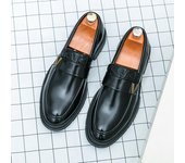 Zapatos de Cuero Casual de Negocios de Moda Para Hombre Mocasines Slip On Zapatos de Vestir Negros Para Hombre Tendencia Formal Cuero Estilo Británico Zapatos Brogue Ma 38 negro