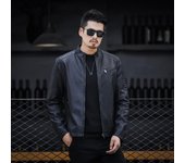 Chaqueta informal de otoño para hombre, chaqueta de cuero PU para hombre, chaqueta de motocicleta de estilo británico, chaqueta de cuero para hombre M