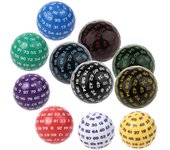 Dados acrílicos de 100 caras D100 Dados para juegos de mesa, juegos de rol, bares, clubes, juegos de mesa, accesorios para juegos de mesa verde