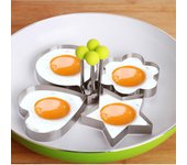 4 moldes de acero inoxidable para huevos fritos, moldes para panqueques, utensilios de cocina, moldes para huevos fritos con forma de corazón.