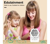 Kit de hilandero de cuentas eléctrico con aguja e hilo para pulseras de cuentas de cintura Herramienta para hacer cuentas con manos libres para entusiastas del arte con cuentas de barro y operadores de pequeñas empresas color rosa