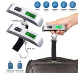 Báscula digital portátil LCD para colgar maletas, báscula de viaje con cinturón para herramienta electrónica de pesaje, 50 kg/110 lb