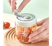 Picadora Manual de ajo de 200/400ML, procesador de alimentos, cuchilla resistente al óxido, picadora versátil para ajo, carne, nueces y verduras 200ML color rosa