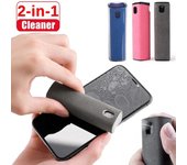Botella rociadora limpiadora de pantalla de teléfono móvil 2 en 1 con paño de limpieza Juego de limpiador de pulido de pantalla de tableta portátil universal color rosa