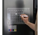 Adhesivo con imán para nevera, calendario, planificador, pizarra magnética reutilizable de borrado en seco, horario acrílico transparente, menú de mensajes para nevera TYU047