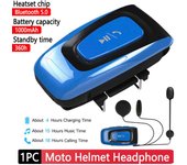 Intercomunicador para casco de motocicleta con Bluetooth 5.0, resistente al agua, 1000 mAh, con tiempo de espera de 360 horas