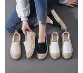 Zapatos de mujer nuevos de verano, zapatos de lona cómodos, ligeros, transpirables y a la moda para mujer 35 beige
