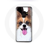 Coque pour samsung galaxy S9 plus Épagneul nain continental papillon Chiot Blanc et marron