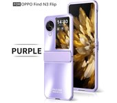 Funda de teléfono con armadura dura galvanizada para OPPO Find N3 Flip 5G N3flip Findn3flip protección de bisagra anticaídas a prueba de golpes OPPO Find N3 Flip púrpura