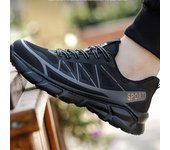 Zapatos de seguridad livianos para hombres y mujeres, zapatos de trabajo, botas de trabajo con puntera de acero, zapatillas deportivas para hombres y mujeres, zapatos transpirables, zapatos de construcción 38 negro
