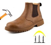 Botas de seguridad indestructibles para hombre, botas militares para exteriores, antigolpes y antiperforación, botas industriales para hombre, botas de desierto. 42 negro