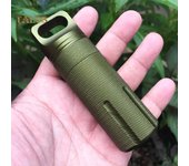Aleación de aluminio impermeable medicina botella de almacenamiento cápsula contenedor deportes al aire libre senderismo café oscuro