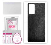 apgo Protective Skin Sticker for the back compatible with Oppo A96 4G, Wrap Film, Foil, Vinyl - Pattern Black Leather