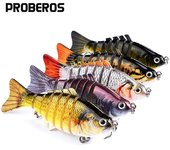 Cebo duro de plástico de 10cm de largo, cebo biónico secundario de 15,5g, pez de 7 secciones