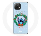 Coque pour Xiaomi Mi 11 Lite Stitch neige joyeux Noël bleu