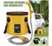 Ducha portátil para acampar, ducha al aire libre con cubo de agua de 20l, juego de ducha para lavadora de coche de 12v, bomba eléctrica para acampar al aire libre, mascota de viaje